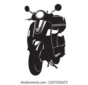 Scooter vector silhouette illustration isolate on white background