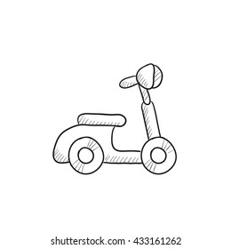 Scooter vector sketch icon isolated on background. Hand drawn Scooter icon. Scooter sketch icon for infographic, website or app.