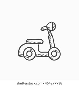 Scooter vector sketch icon isolated on background. Hand drawn Scooter icon. Scooter sketch icon for infographic, website or app.