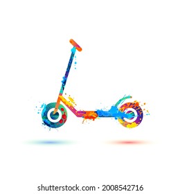 Scooter vector symbol of watercolor splash pait