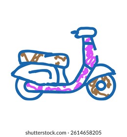 scooter vehicle doodle icon sketch vector. scooter vehicle sign. isolated symbol illustration
