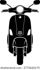 Scooter vehicle front view closeup