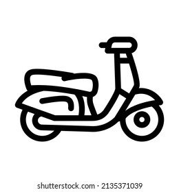 scooter vehicle line icon vector. scooter vehicle sign. isolated contour symbol black illustration
