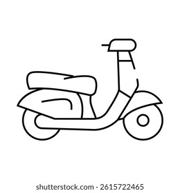 scooter vehicle line icon vector. scooter vehicle sign. isolated contour symbol black illustration