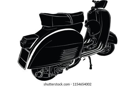 Scooter and vehicle, vector