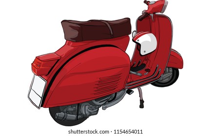 Scooter and vehicle, vector