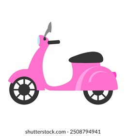 Scooter Vespa Cartoon, digitale Kunstgrafik.