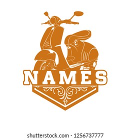 Scooter Vintage Bikers Riders Logo Design 2