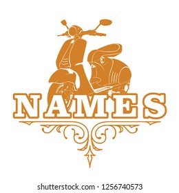 Scooter Vintage Bikers Riders Logo Design