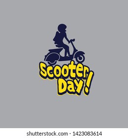 scooter vintage design, emblem, patch. - Vector