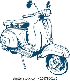 scooter, vintage scooter, old scooter, Vector illustration of a scooter