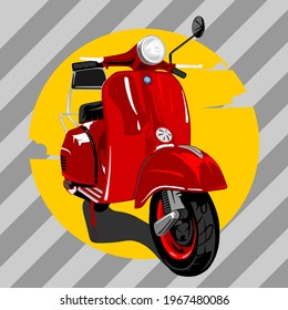 Scooter vintage with red solid color for your print ad needs