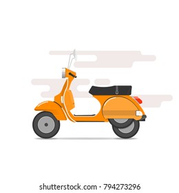 Scooter vintage style ,flat design, Vector illustration