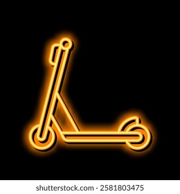 scooter wooden neon light sign vector. scooter wooden illustration