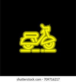 Scooter yellow glowing neon ui ux icon. Glowing sign logo vector