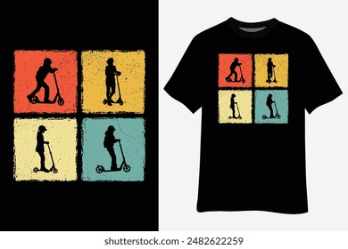 Scooters Stunt Vintage Art For Men Women Best Riders T-Shirt Design