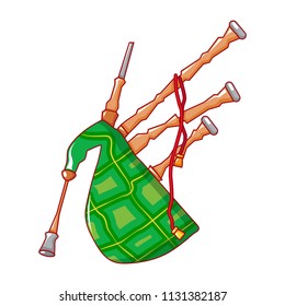 Scootish bagpipe icon. Cartoon of scootish bagpipe vector icon for web design isolated on white background