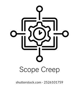 Scope creep icon in linear style 