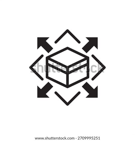 Scope creep icon symbolizing uncontrolled expansion, requirement growth, and project drift, representing risk management, scope control, change requests, project planning, and boundary setting.