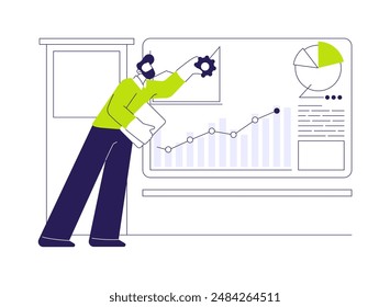 Scope definition abstract concept vector illustration. Business analyst deals with scope definition, estimated tasks, IT company worker, startup branding development abstract metaphor.