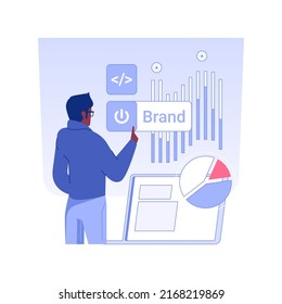 Scope definition isolated concept vector illustration. Business analyst deals with scope definition, estimated tasks, IT company worker, startup branding development vector concept.