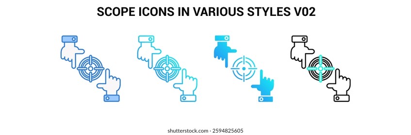 Scope icon Blue, Dualline, Gradient, Gradient fill style.