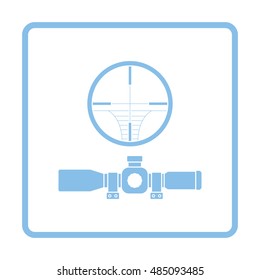 Scope icon. Blue frame design. Vector illustration.