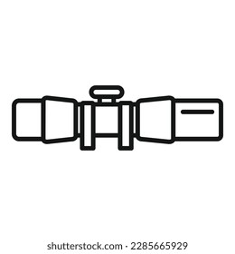 Scope icon outline vector. Rifle gun. Cross eye