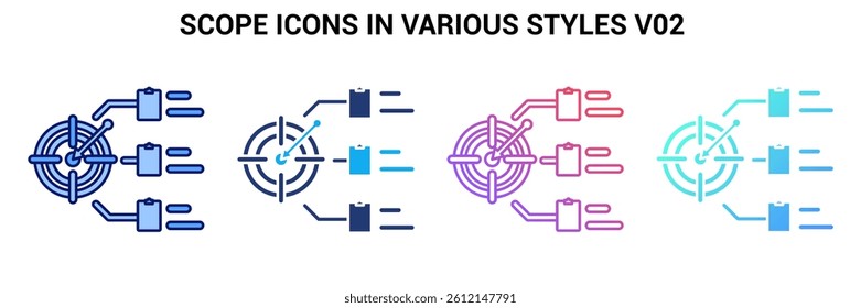 Scope icon represented by Scope symbol Blue, Gradient, Dualtone, Fill style.