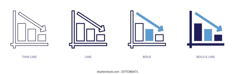 Scope management icon in 4 different styles. Thin Line, Line, Bold, and Bold Line. Duotone style. Editable stroke.