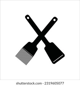 a scope and a spice brush icon vector illustration logo design