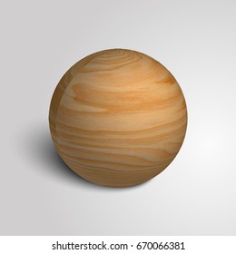 Scope of wood. Wooden sphere. Wood texture. Vector illustration