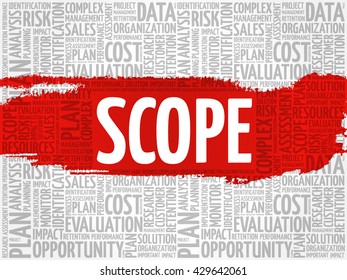 SCOPE word cloud, business concept