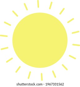 Scorching hot sun, icon illustration, vector on white background