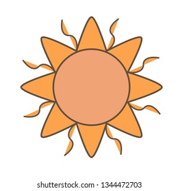 Scorching sun flat illustration on white