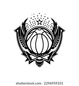 Score big with our dynamic basketball logo design. This bold and sporty illustration is perfect for teams and sports-related brands.