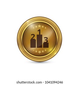 Score Board Circular Vector Gold Web Icon