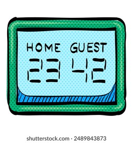 Score board halftone icon hand drawn color vector illustration