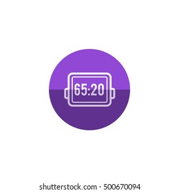 Score board icon in flat color circle style. Basketball game playing match tournament
