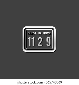 Score board icon in metallic grey color style. Sport technology
