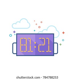 Score board icon in outlined flat color style. Vector illustration.
