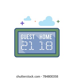 Score board icon in outlined flat color style. Vector illustration.