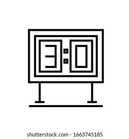 Score board line icon, concept sign, outline vector illustration, linear symbol.