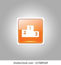 Score Board Square Vector Orange Web Icon Button