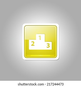 Score Board Square Vector Yellow Web Icon Button