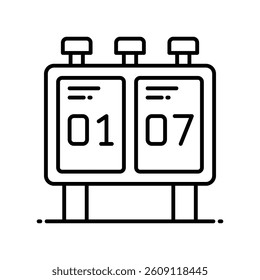 Score Board vector outline icon. EPS 10 file