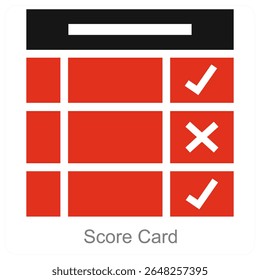 Projeto de conceito de ícone de vetor do Score Card