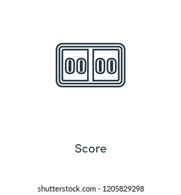 Score concept line icon. Linear Score concept outline symbol design. This simple element illustration can be used for web and mobile UI/UX.