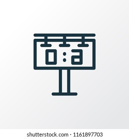 Score display icon line symbol. Premium quality isolated scoreboard element in trendy style.