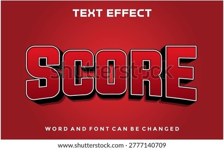 Score editable text effect design template